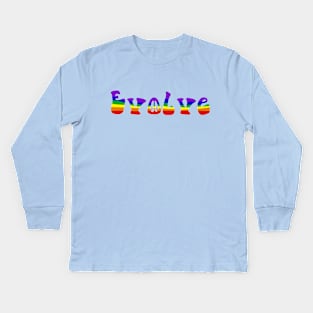 Evolve Rainbow Stripes Kids Long Sleeve T-Shirt